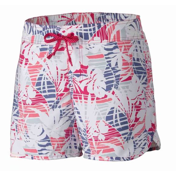 Columbia PFG Board Swim Shorts Womens XL Cool Coast II Blue Stripe Omni-Shade - Picture 1 of 10